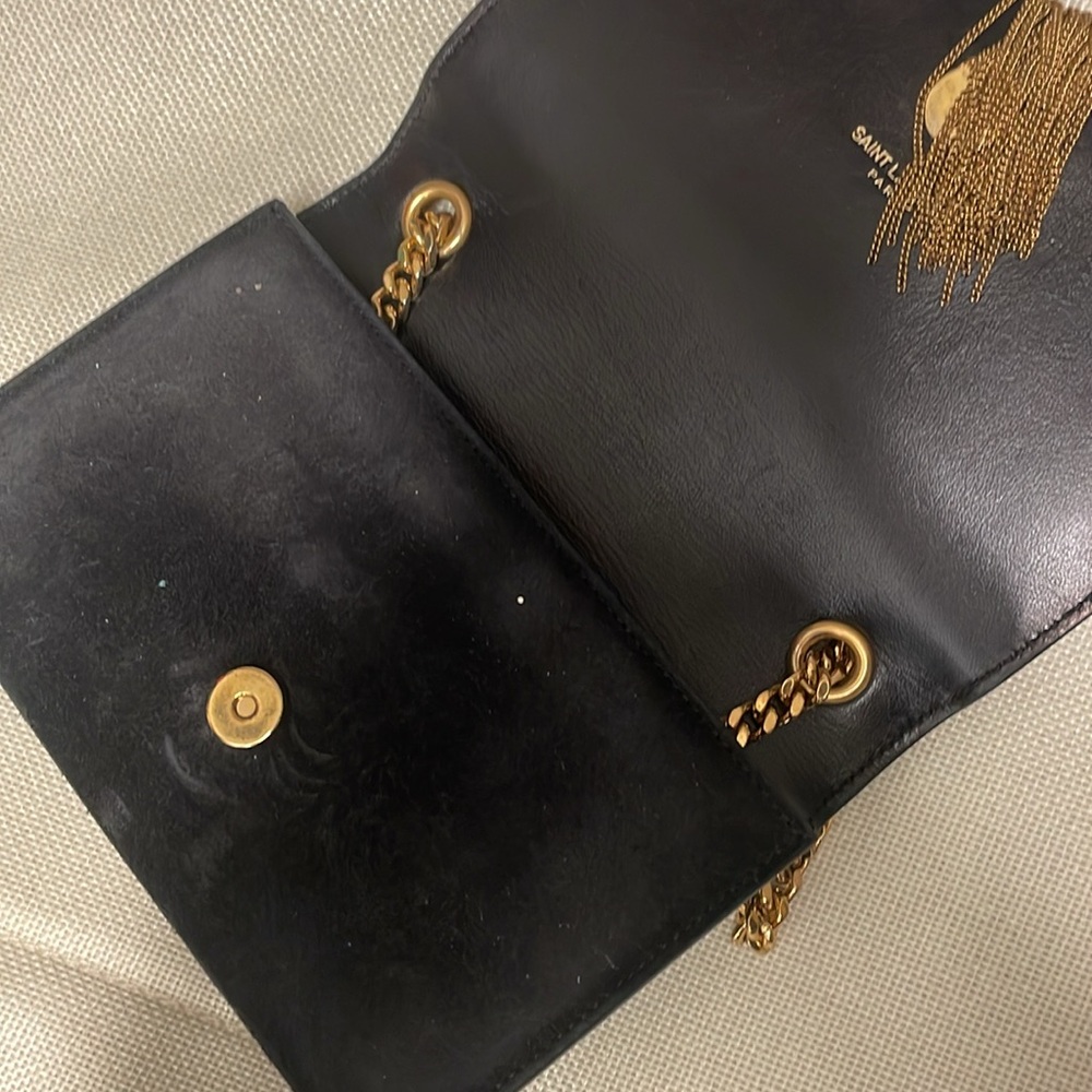Saint Laurent Black Suede Tassel Crossbody - Picture 3 of 5